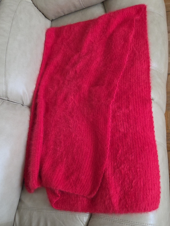 Accessories - Bright Pink Fuzzy Knit Throw/Scarf
